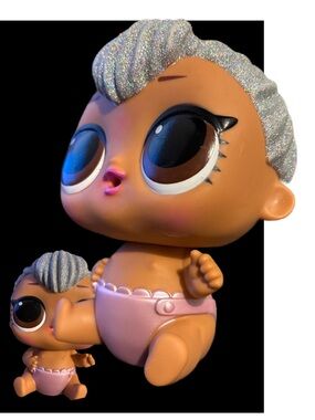 LOL Surprise Glitter-Top Lil Kitty Queen Doll with Pink Diaper